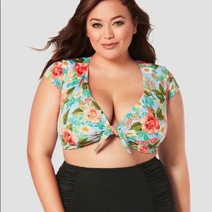 Women’s control top front tie bikini top